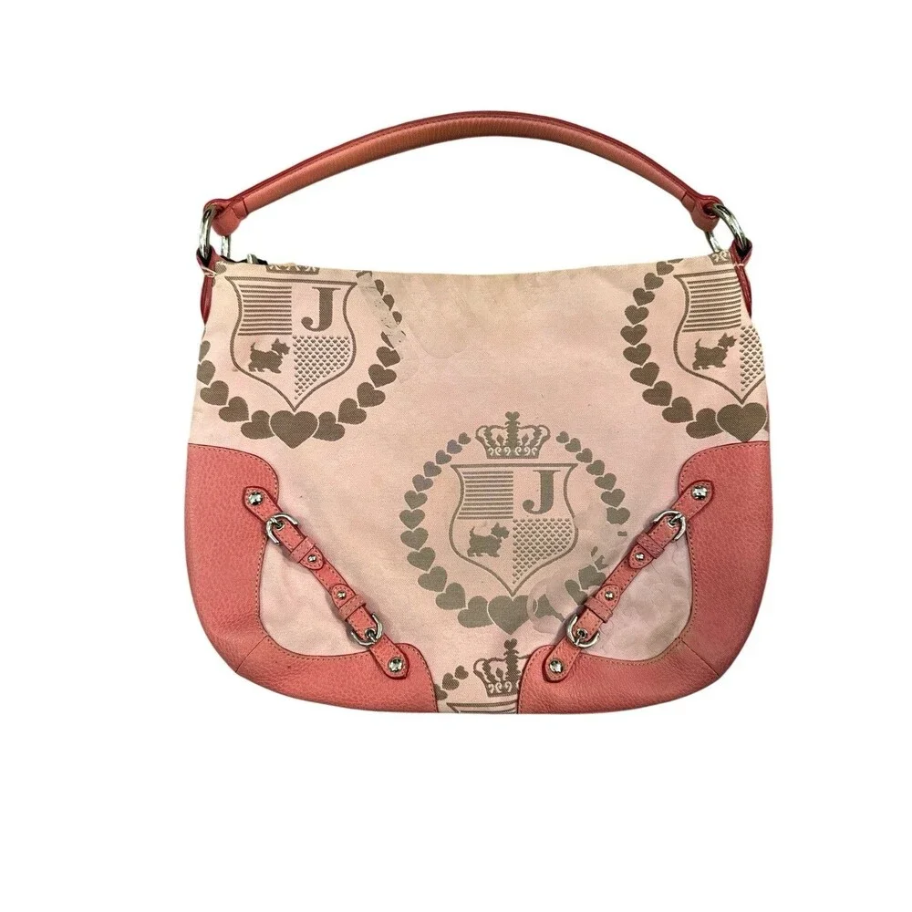 Vtg‎ Pink Juicy Couture Purse Handbag Satchel Bag Y2K With Charm